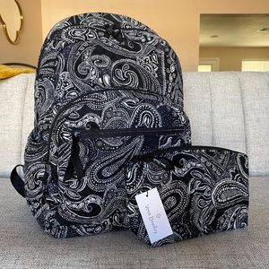 Vera Bradley Essential Backpack and Medium Cosmetic in Stellar Paisley